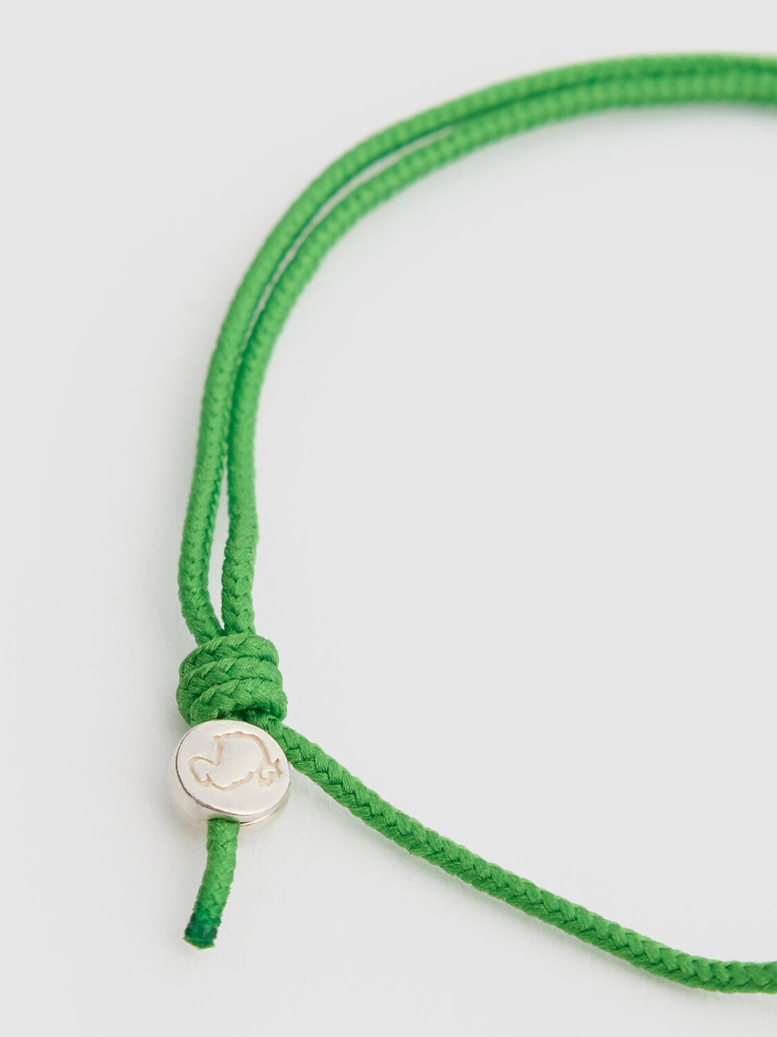 Shop Dodo 9kt Clover Charm Sliding Bracelet In Green