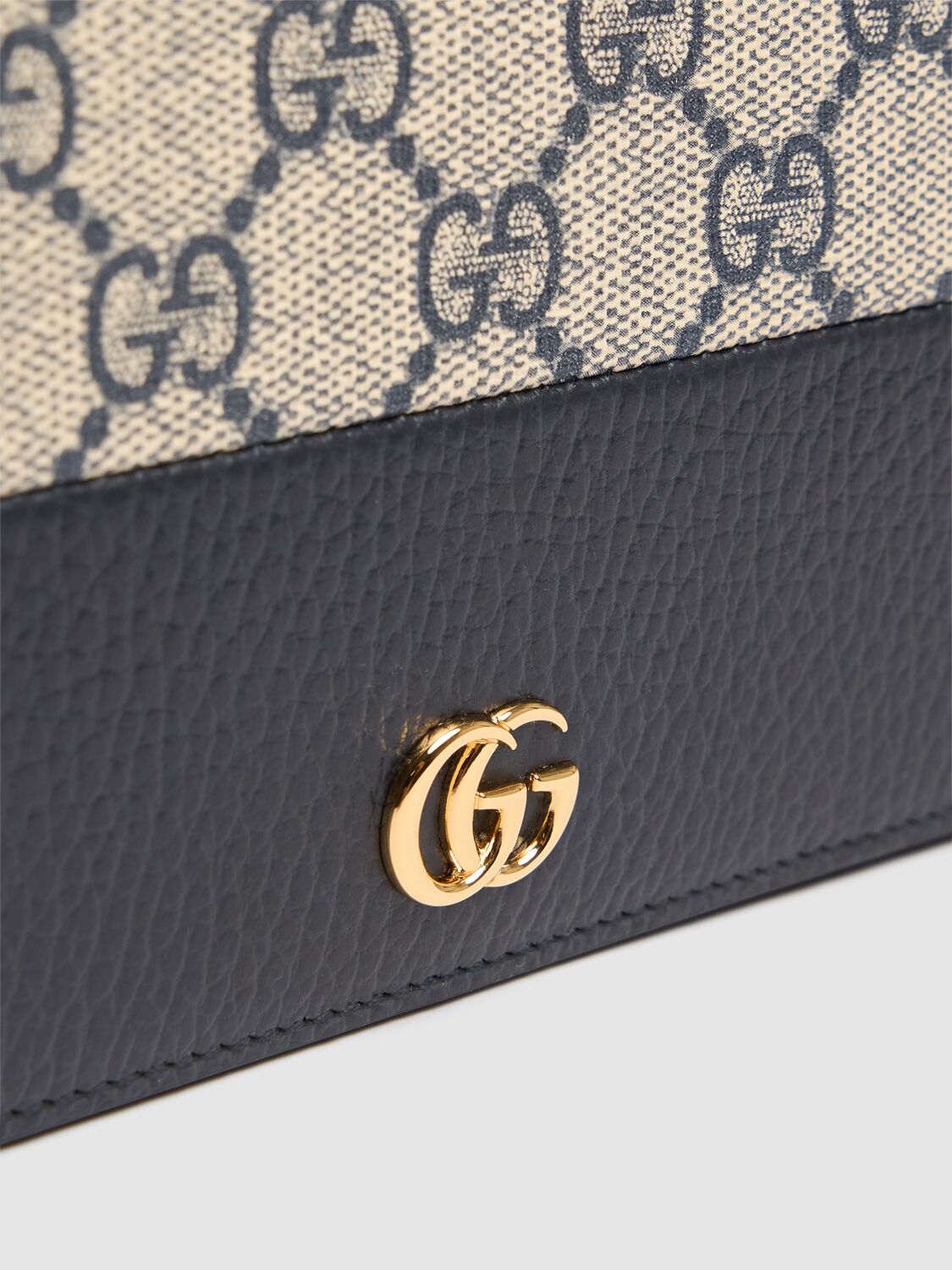 Shop Gucci Gg Marmont Canvas Mini Chain Bag In Blu/beige