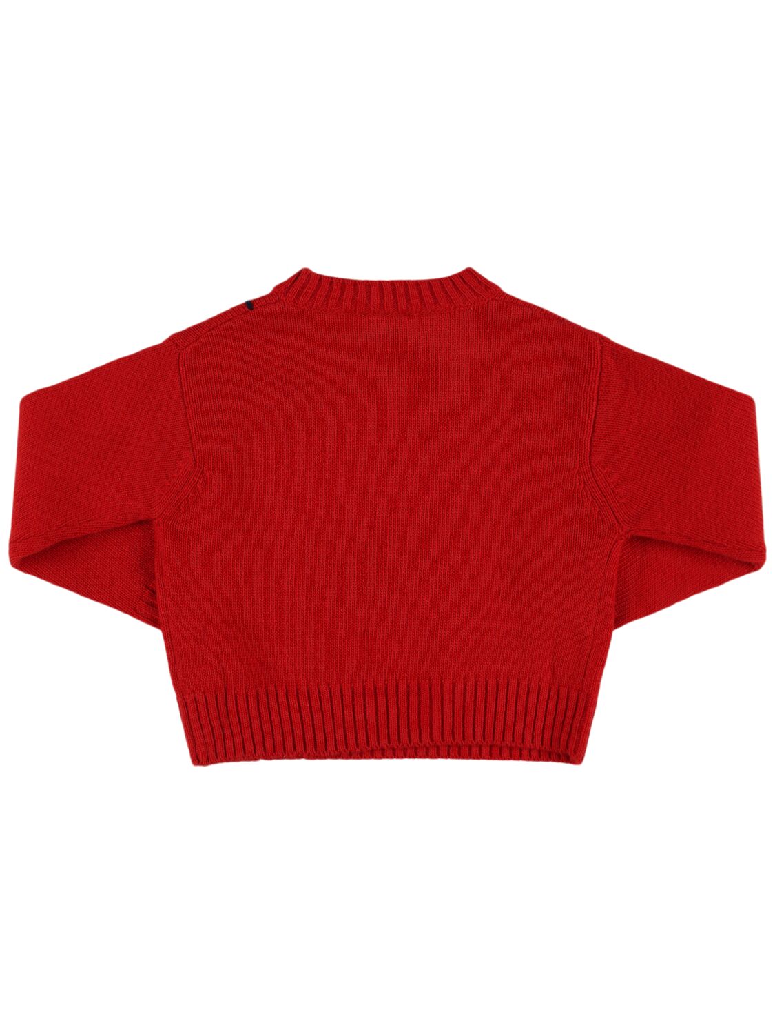 Shop Il Gufo Jacquard Wool Knit Sweater In Red