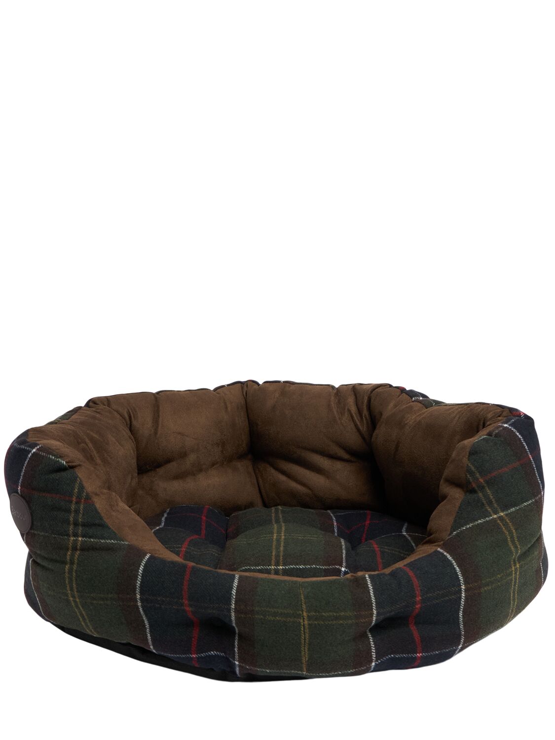 Barbour Plaid Dog Bed In Brown