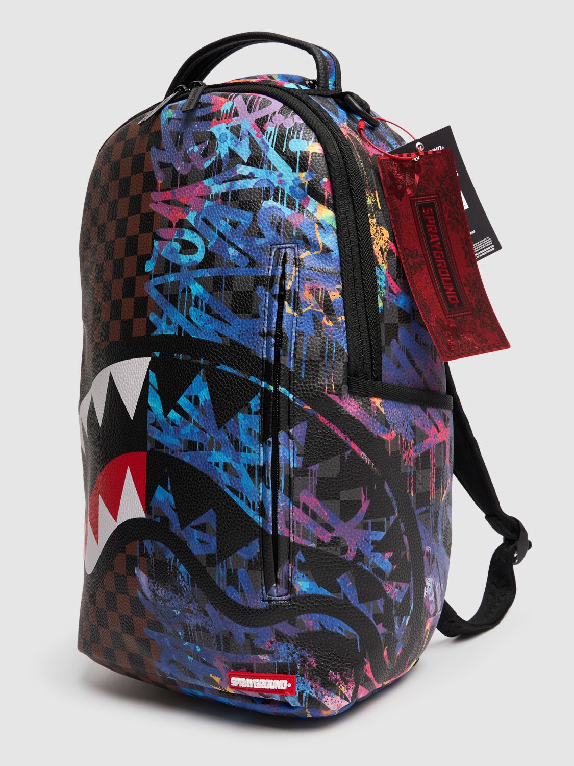 Shop Sprayground Printed Canvas Backpack In Brown/multi