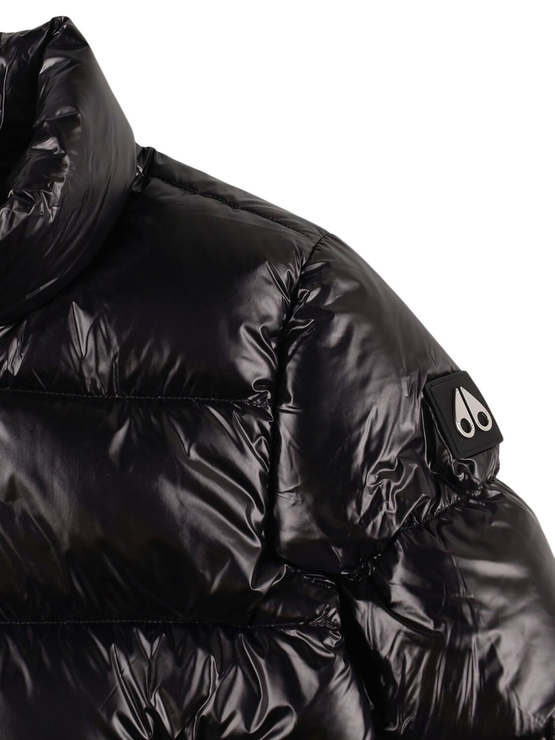 Shop Moose Knuckles Nylon Down Jacket In Black