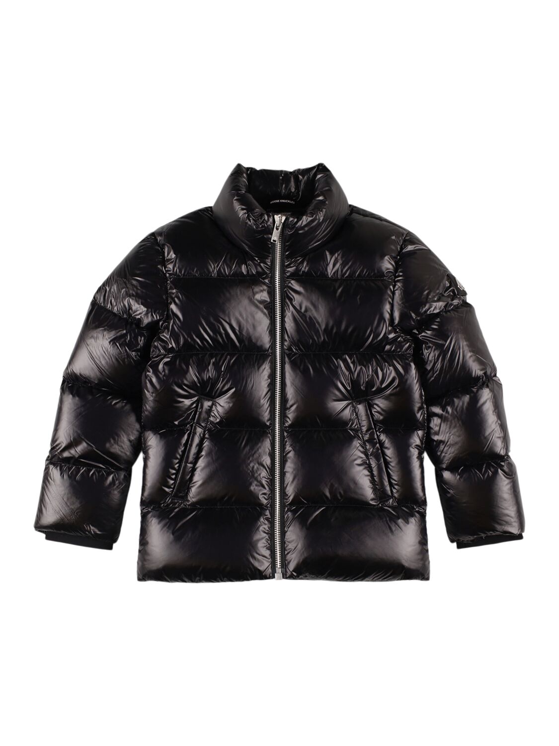 Moose Knuckles Nylon Down Jacket In Black