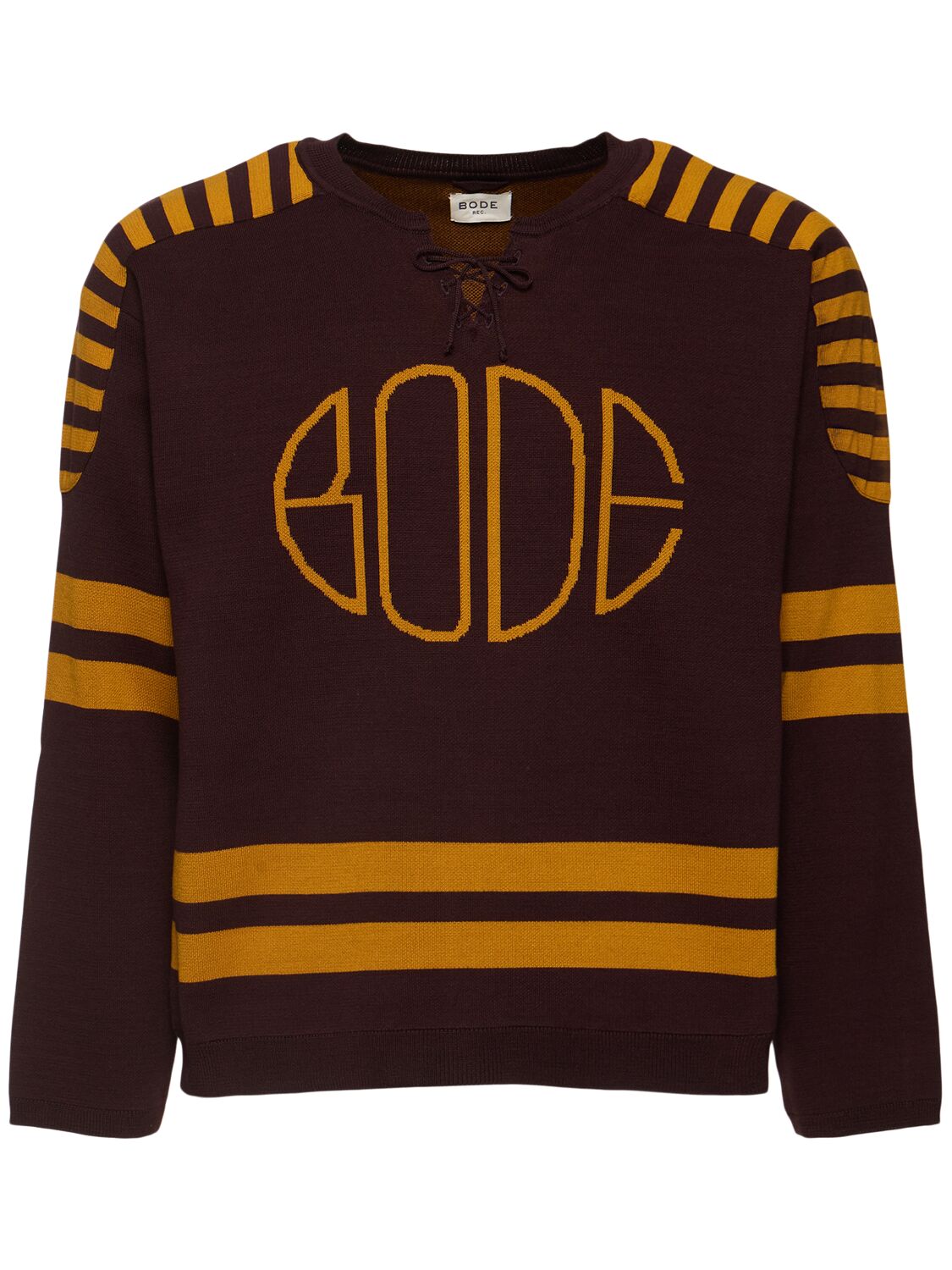 Shop Bode Rink Sweater In Brown/yellow