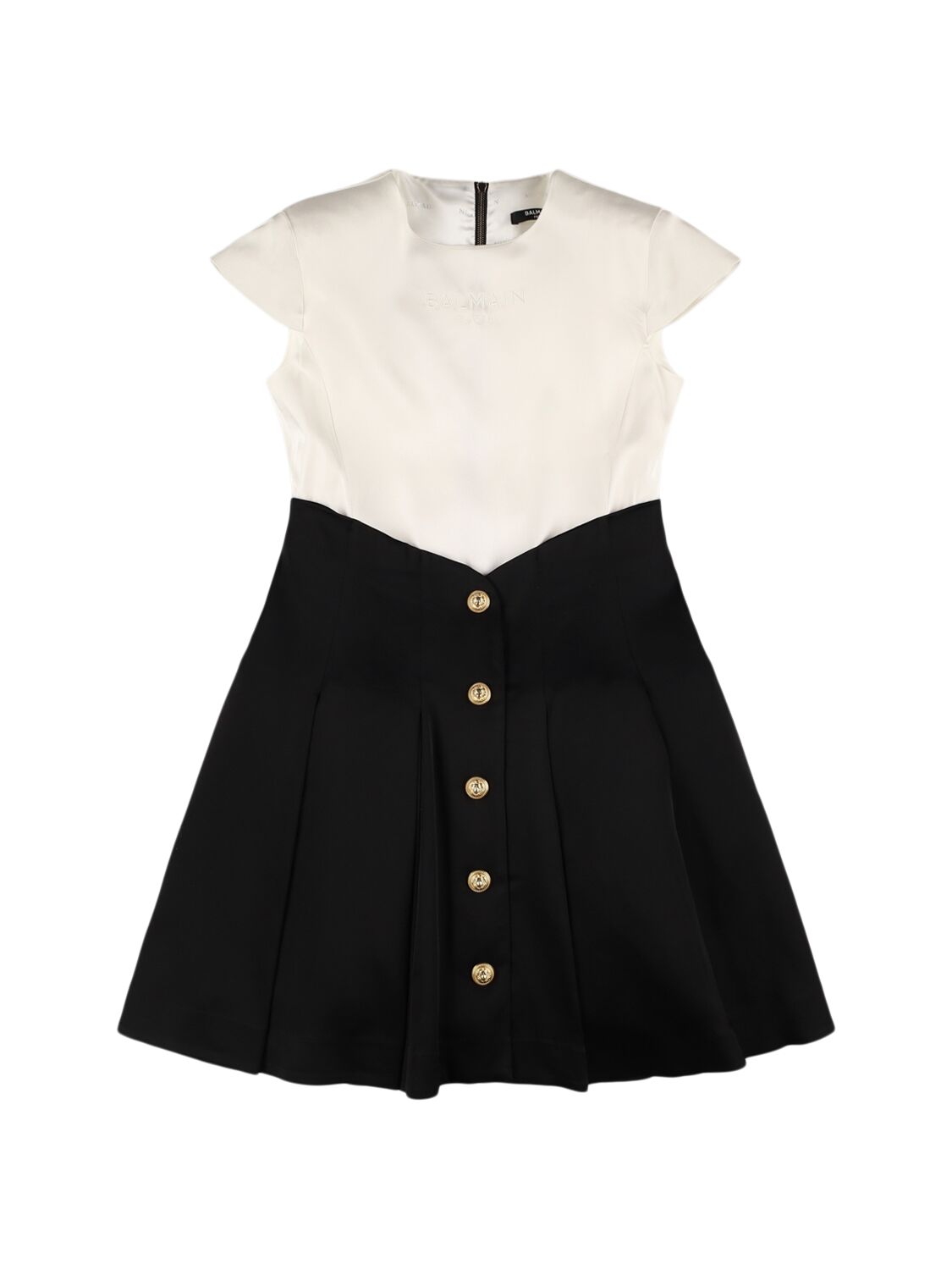 BALMAIN Two-tone Cady Dress W/ Buttons