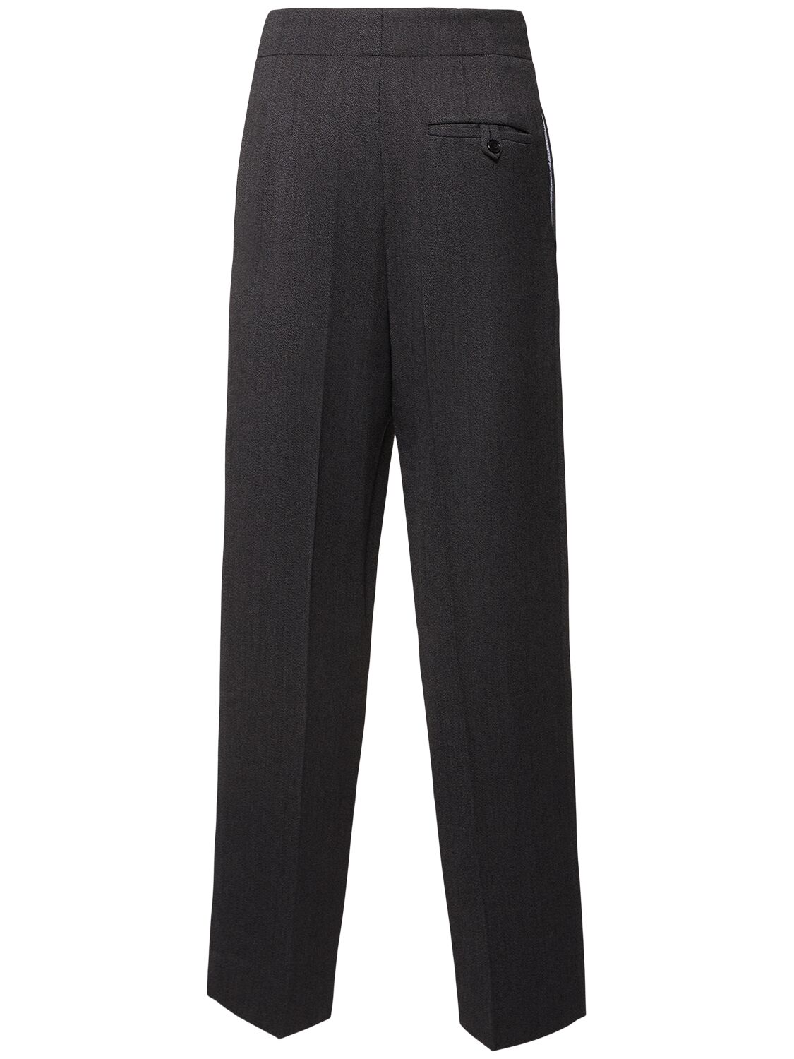 Shop Victoria Beckham High-waist Tapered Wool Pants In Grey