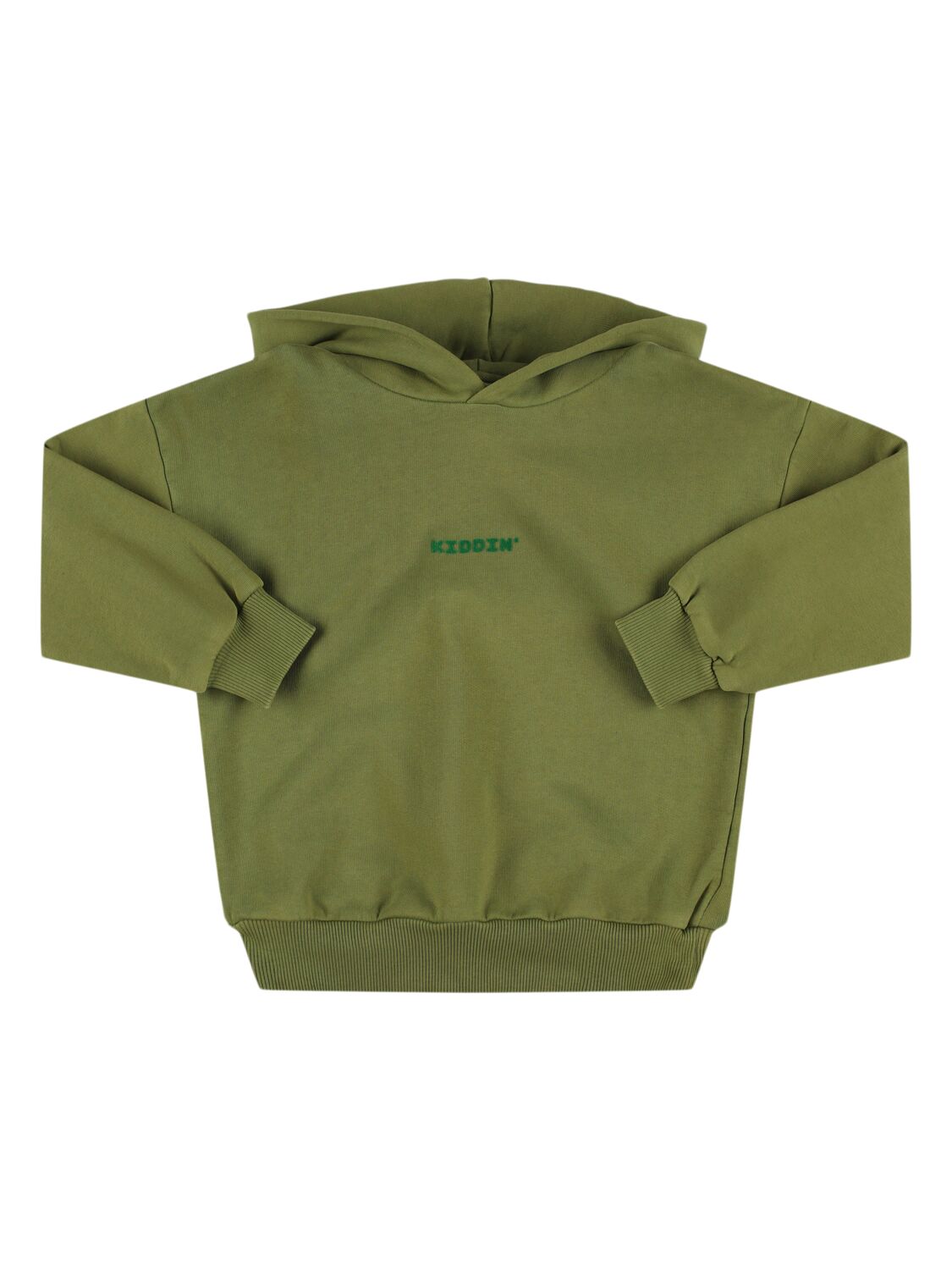 Kiddin Cotton Hooded Sweatshirt In Green