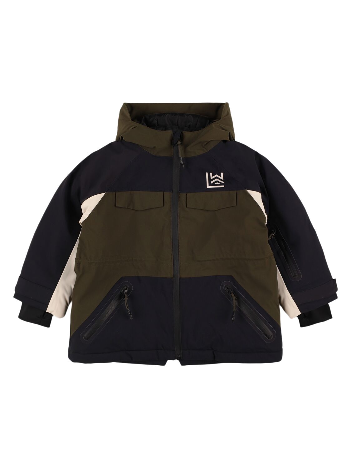 Liewood Tech Ski Jacket W/hood In Black/green