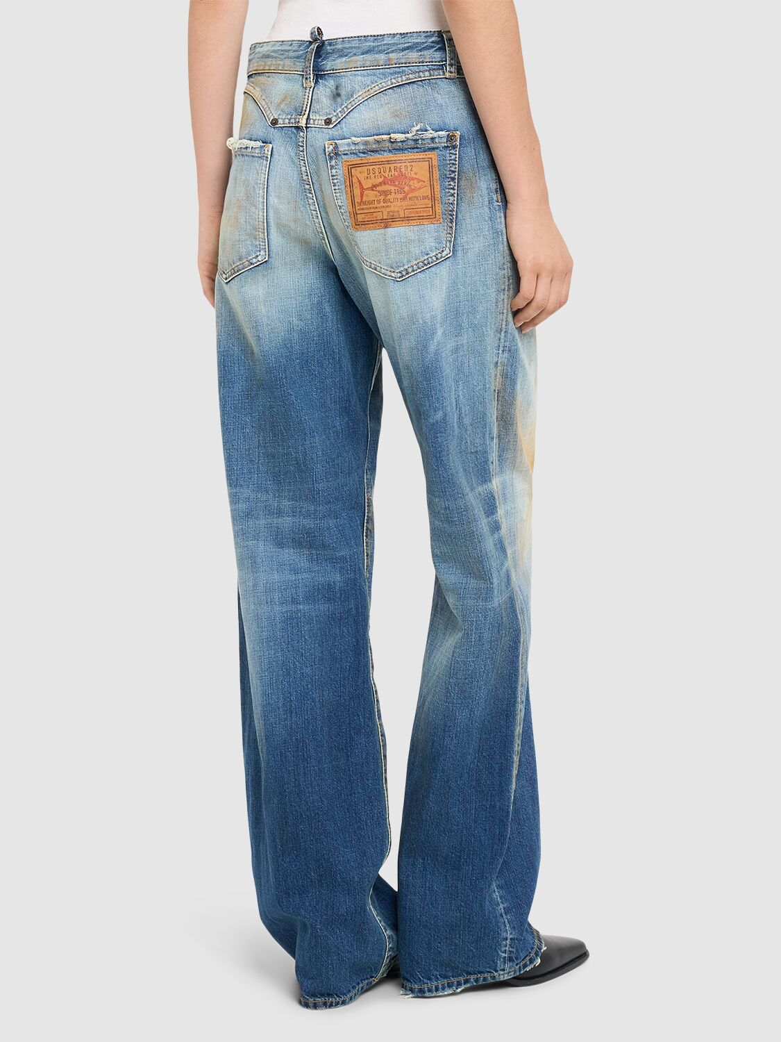 DSQUARED2 SAN DIEGO MID RISE WIDE JEANS 
