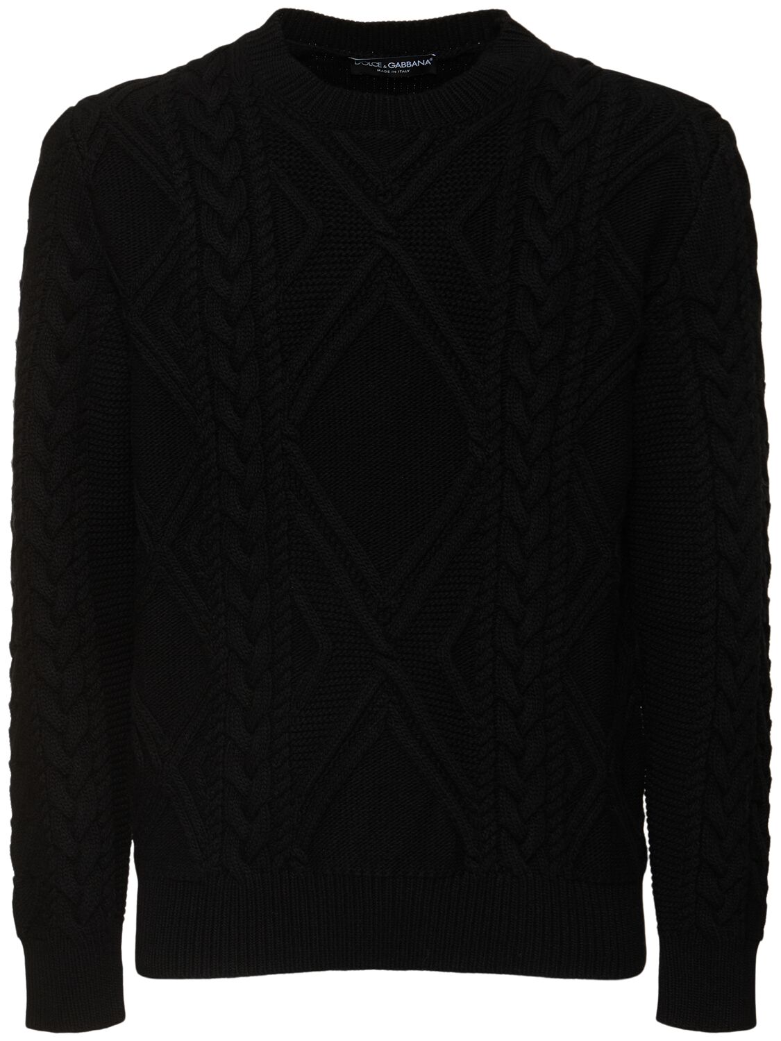 Shop Dolce & Gabbana Wool Knit Crewneck Sweater In Black