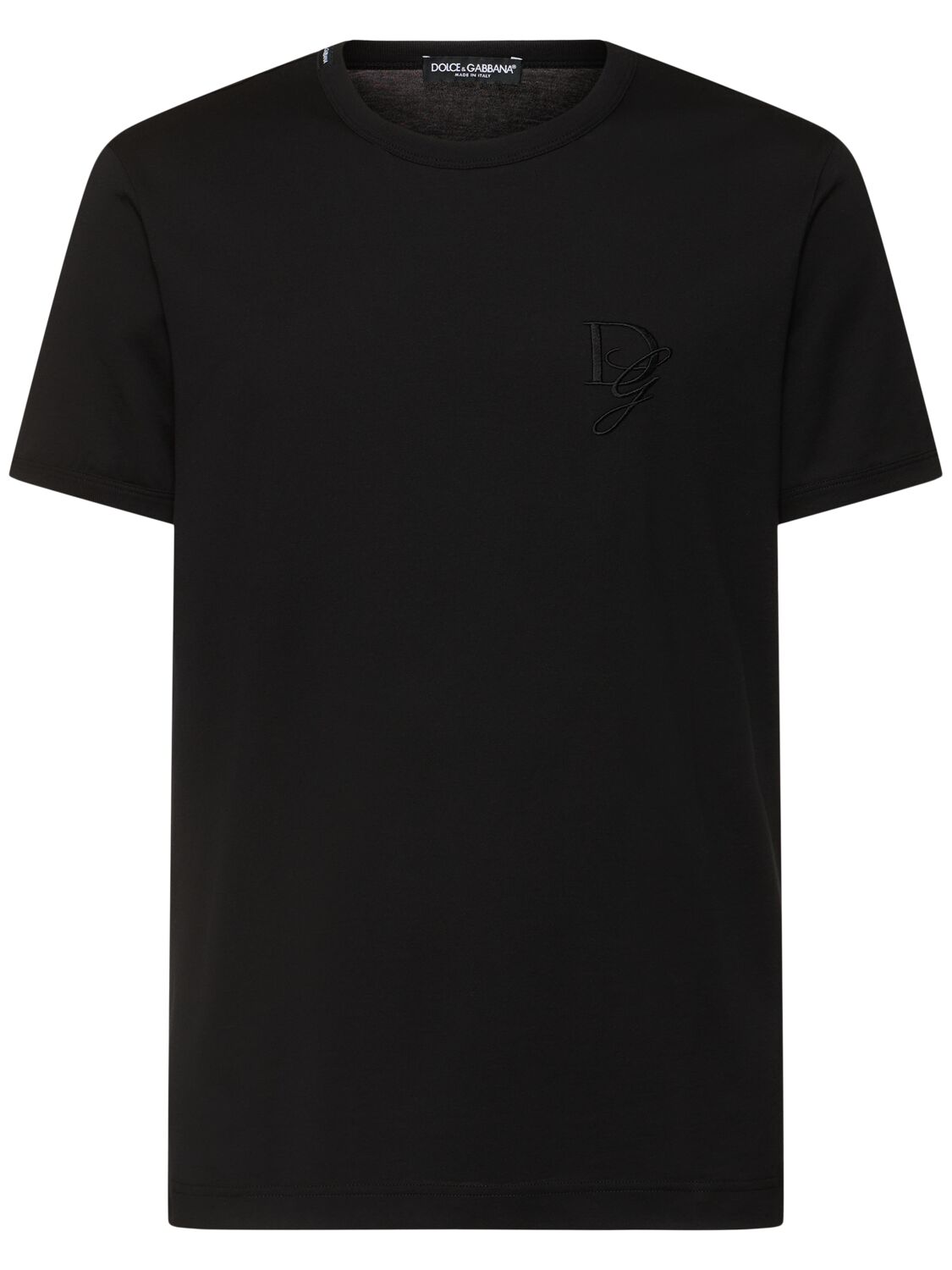 Shop Dolce & Gabbana Cotton Jersey Logo T-shirt In Black