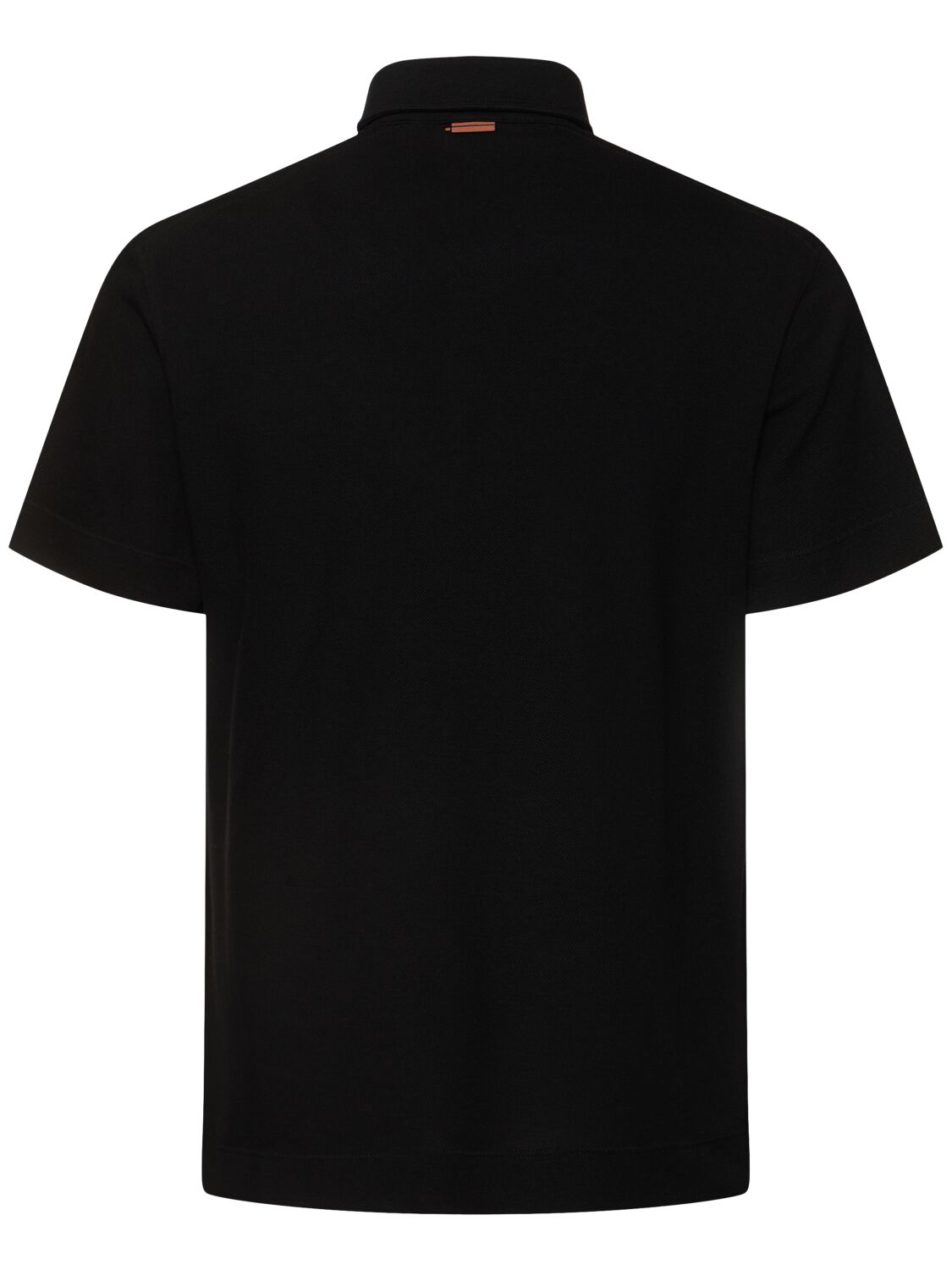 Shop Zegna Pure Cotton Piquet Polo In Black Opacp