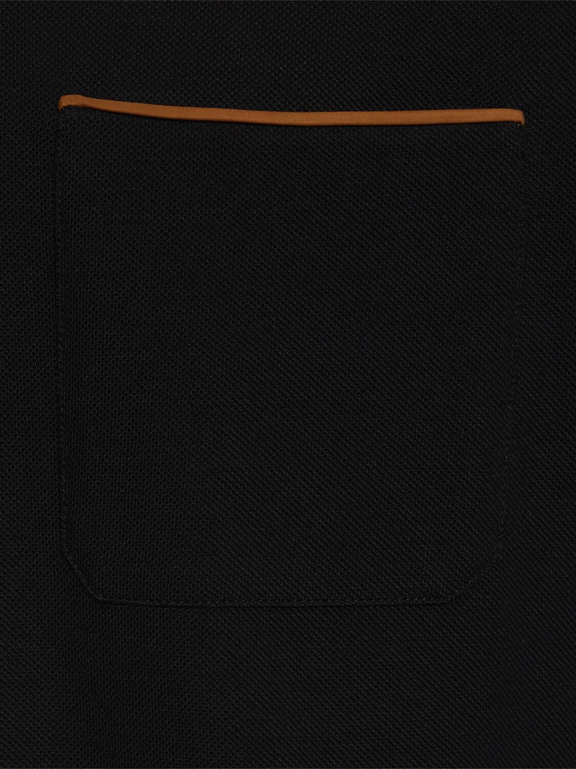 Shop Zegna Pure Cotton Piquet Polo In Black Opacp