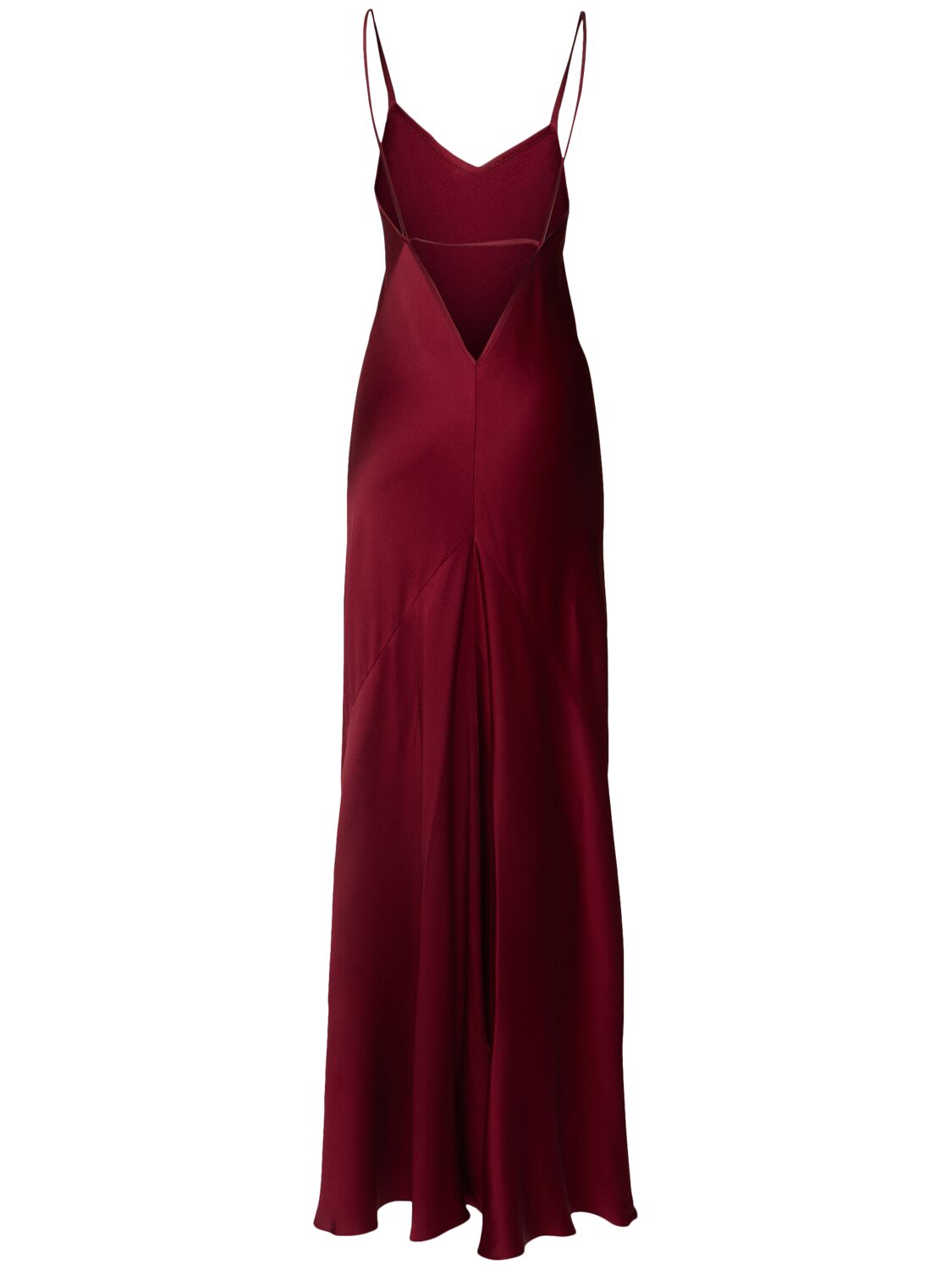 Shop Victoria Beckham Cami Satin Crepe Long Dress In Red