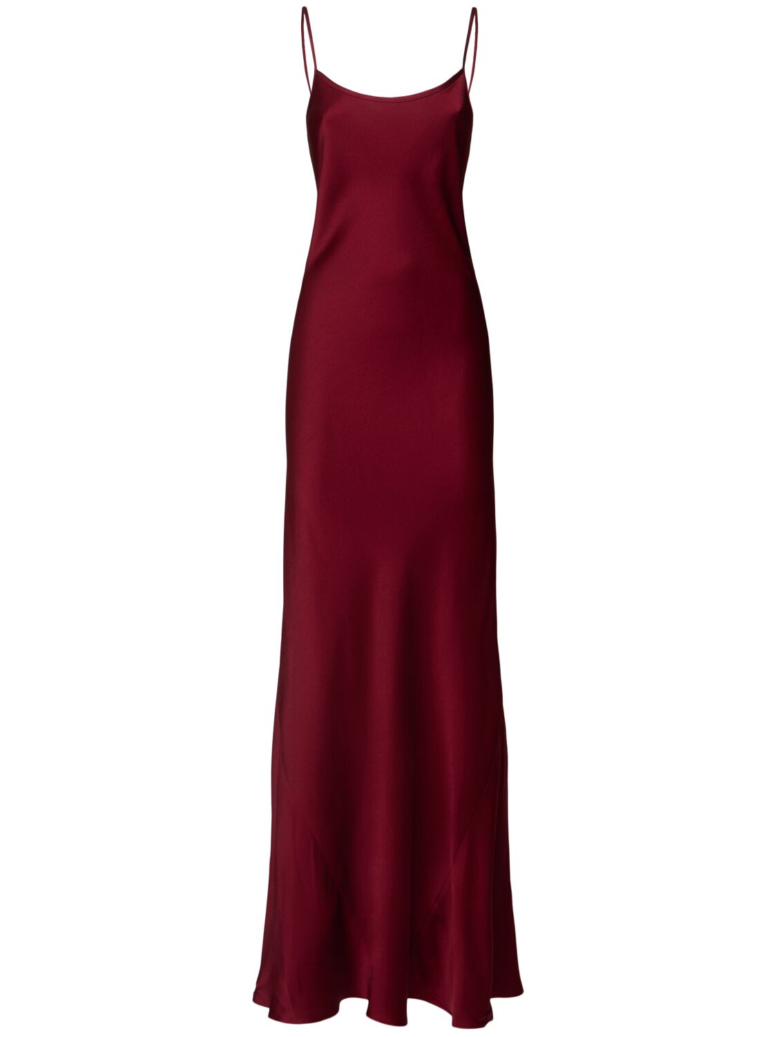 Victoria Beckham Cami Satin Crepe Long Dress In Burgundy