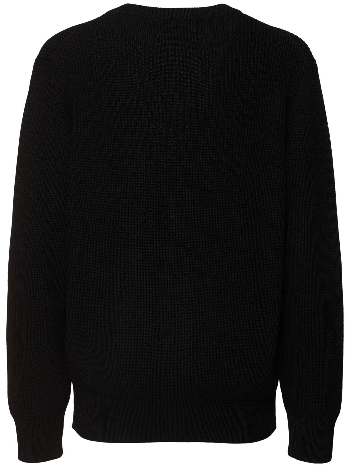 Shop Seven Gauge English Rib Wool Cardigan In Black