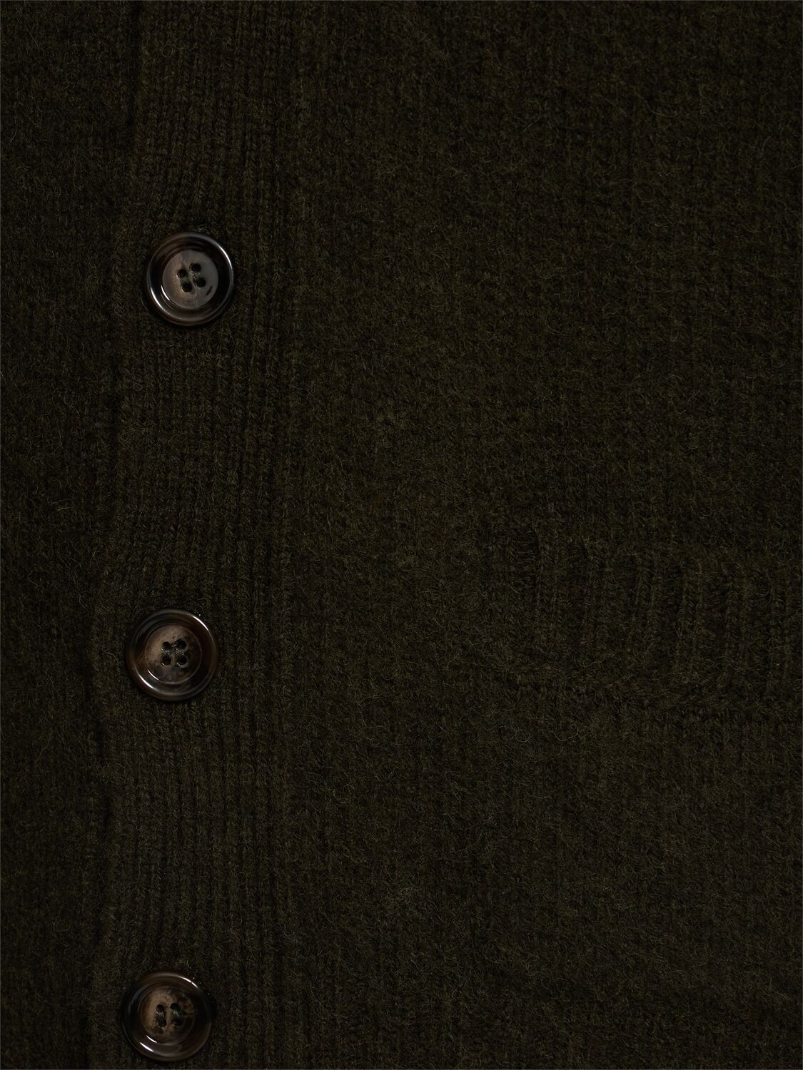 Shop Aspesi Brushed Shetland Wool Cardigan In Militare