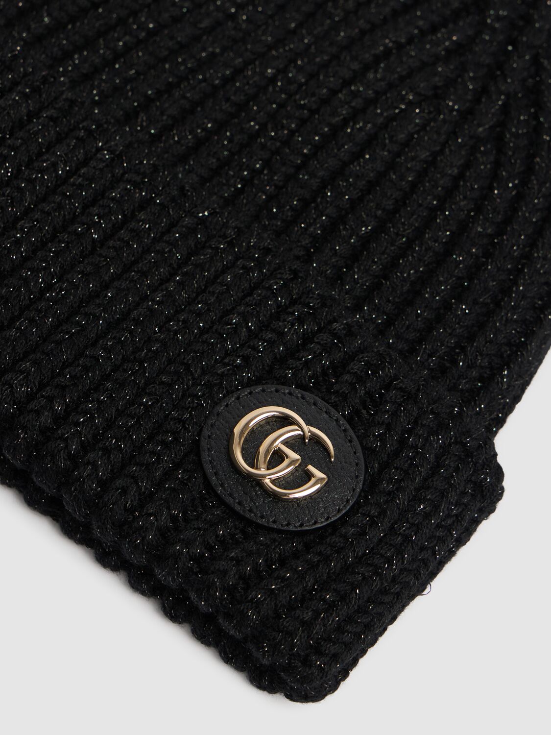 Shop Gucci Rib Knit Wool Blend Lamé Hat In Black