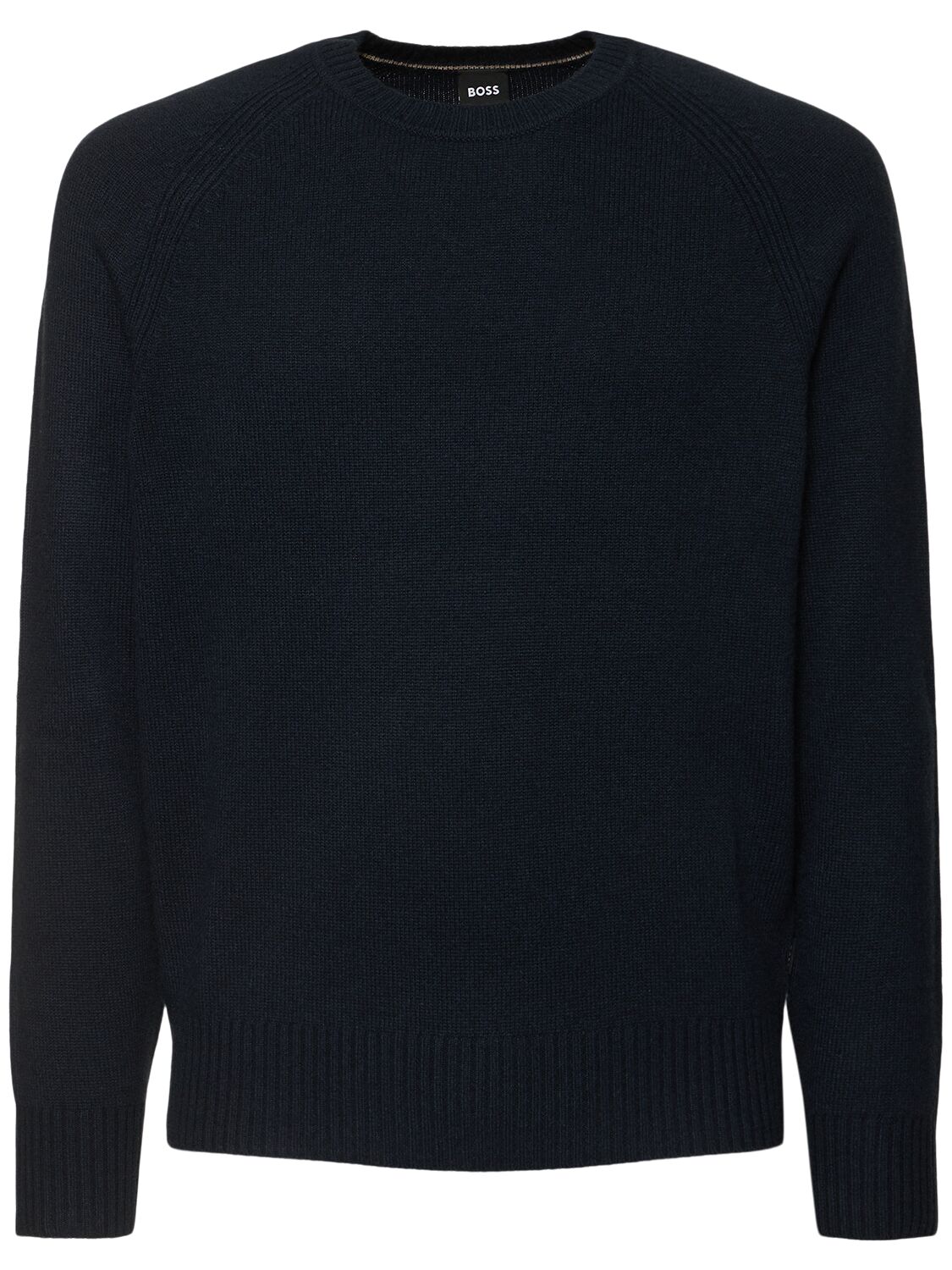 Shop Hugo Boss Emalvo Cashmere Crewneck Sweater In Dark Blue