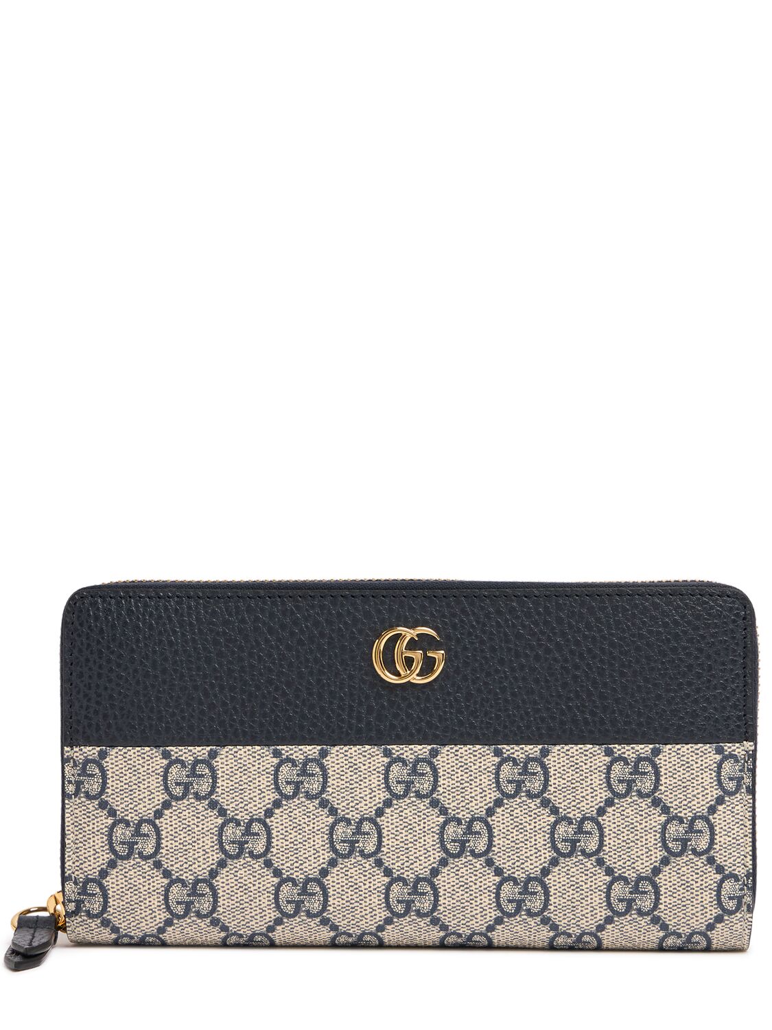 Gucci Gg Marmont Canvas Zip Around Wallet In Gray