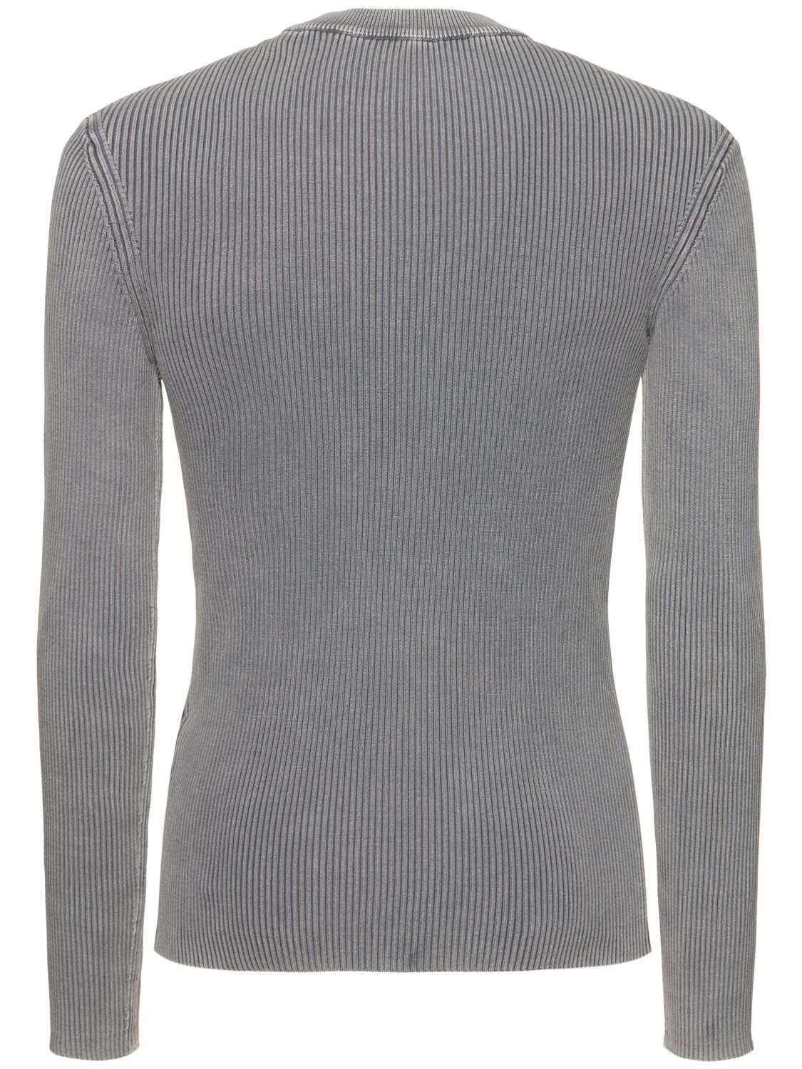 Shop Diesel K-darin-r Bleached Crewneck Knit Top In Grey