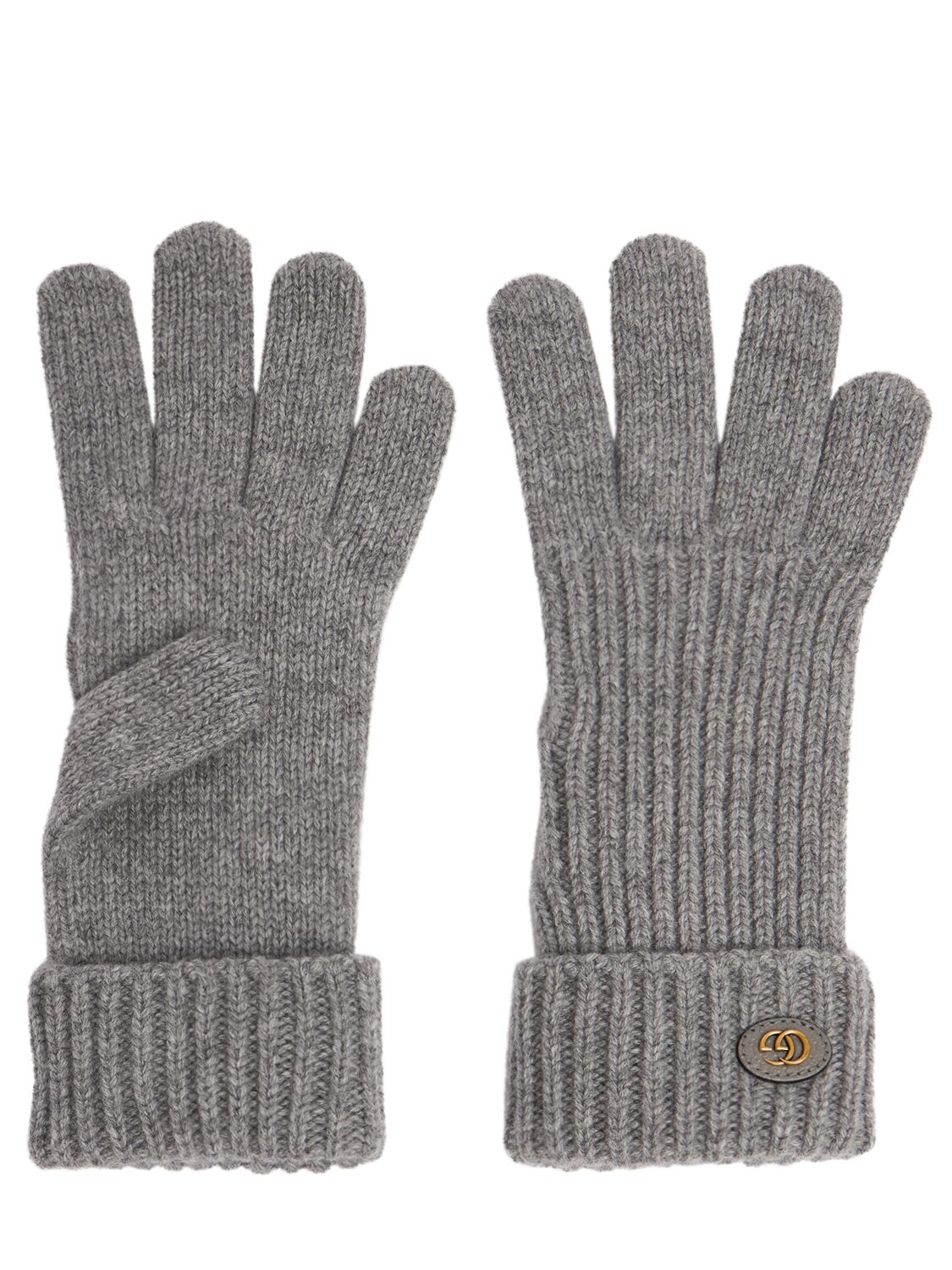 Gucci Wool Blend Gloves In Gray