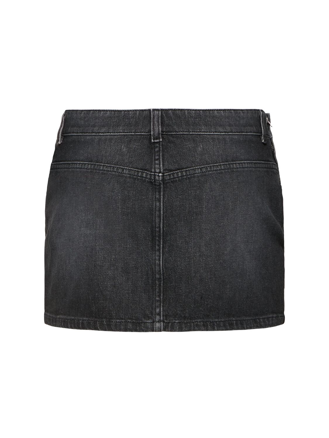 Shop Diesel De-ron Low Rise Denim Mini Skirt In Black