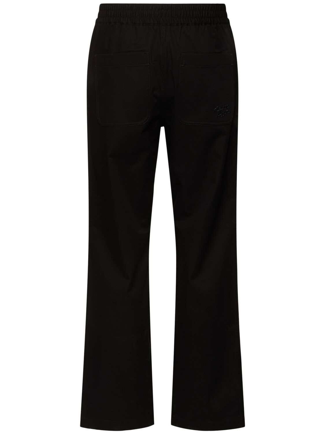 Shop Maison Kitsuné Brushed Cotton Pants In Black