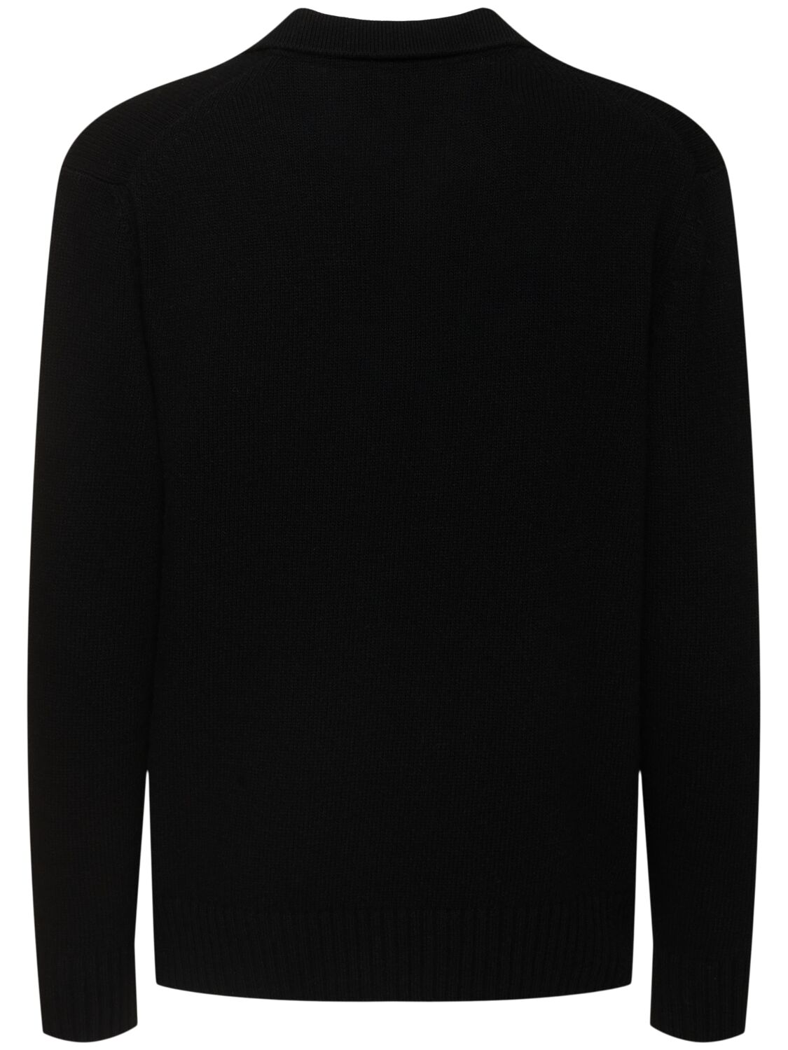 Shop Seven Gauge Wool Polo Sweater In Black