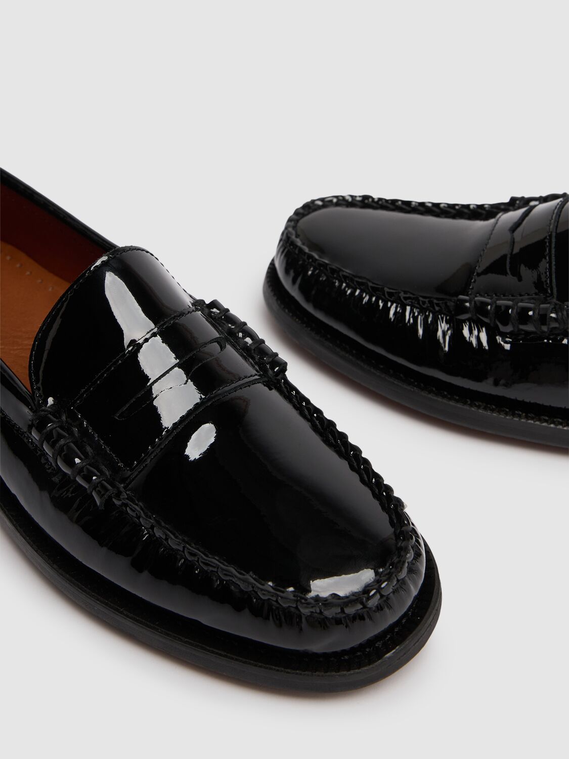 Shop Sebago 20mm Classic Dan Patent Leather Loafers In Black