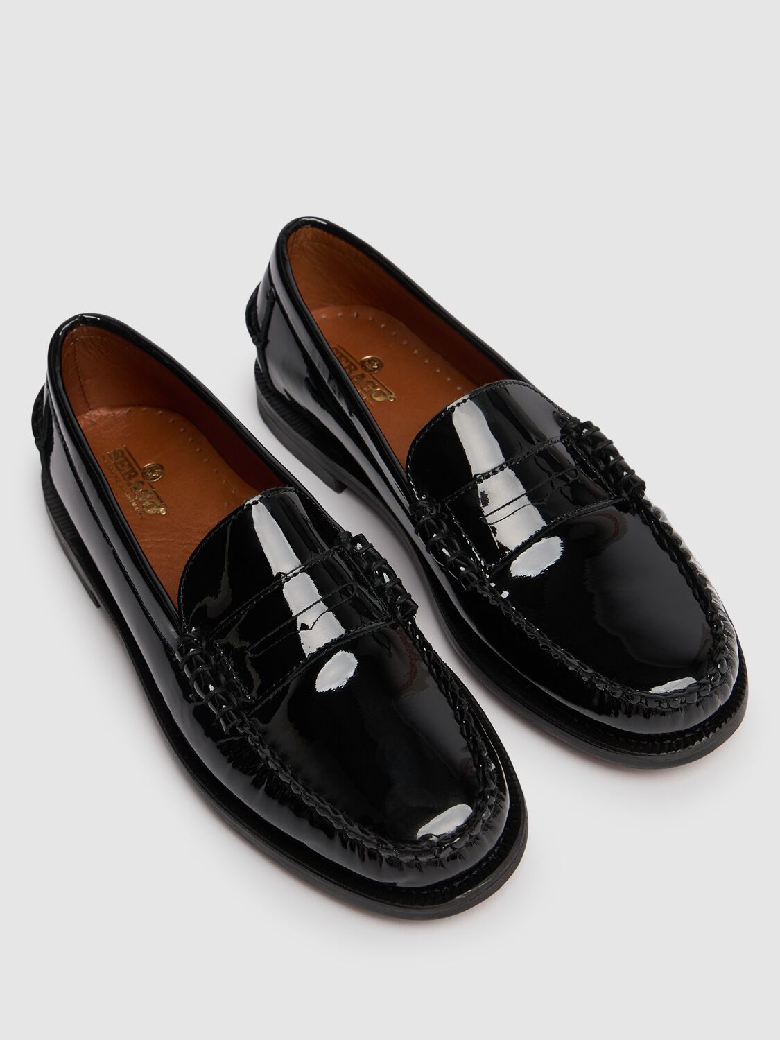 Shop Sebago 20mm Classic Dan Patent Leather Loafers In Black