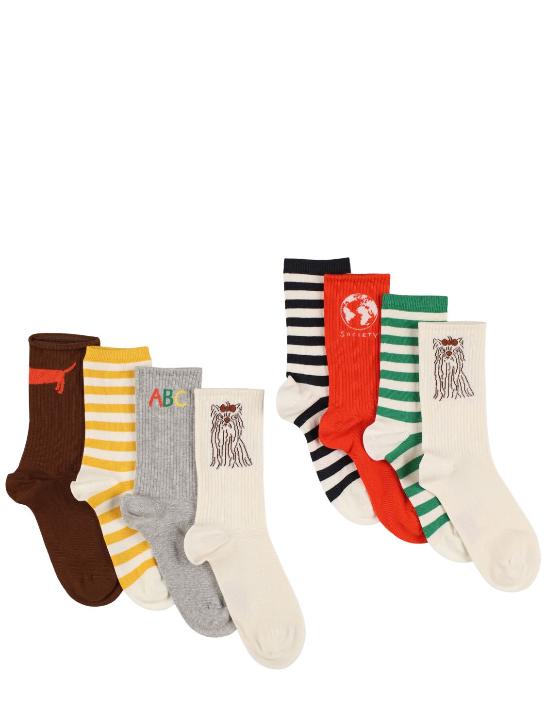 Mini Rodini 7 Pack Organic Cotton Socks In Multicolor