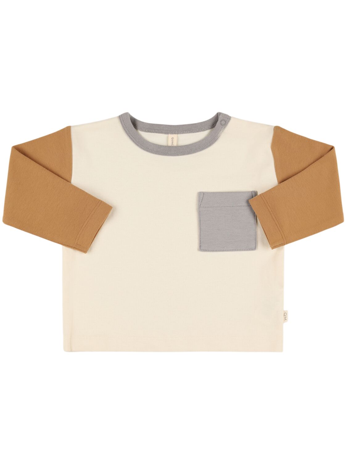 Quincy Mae Kids' Color Block Organic Cotton T-shirt In Brown