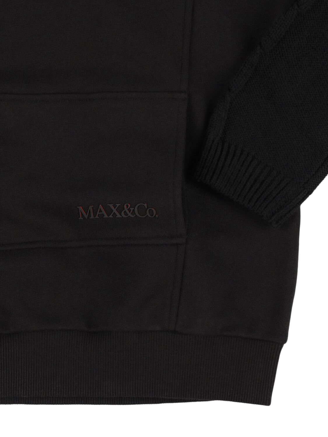 Shop Max & Co Cotton & Wool Sweatshirt In Black