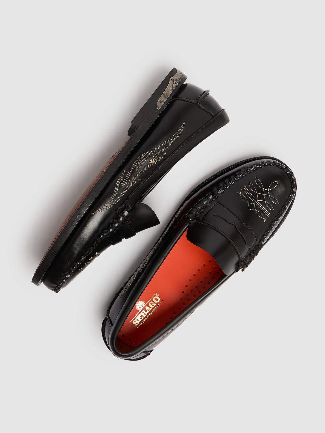 Shop Sebago 20mm Dan El Paso Leather Loafers In Black