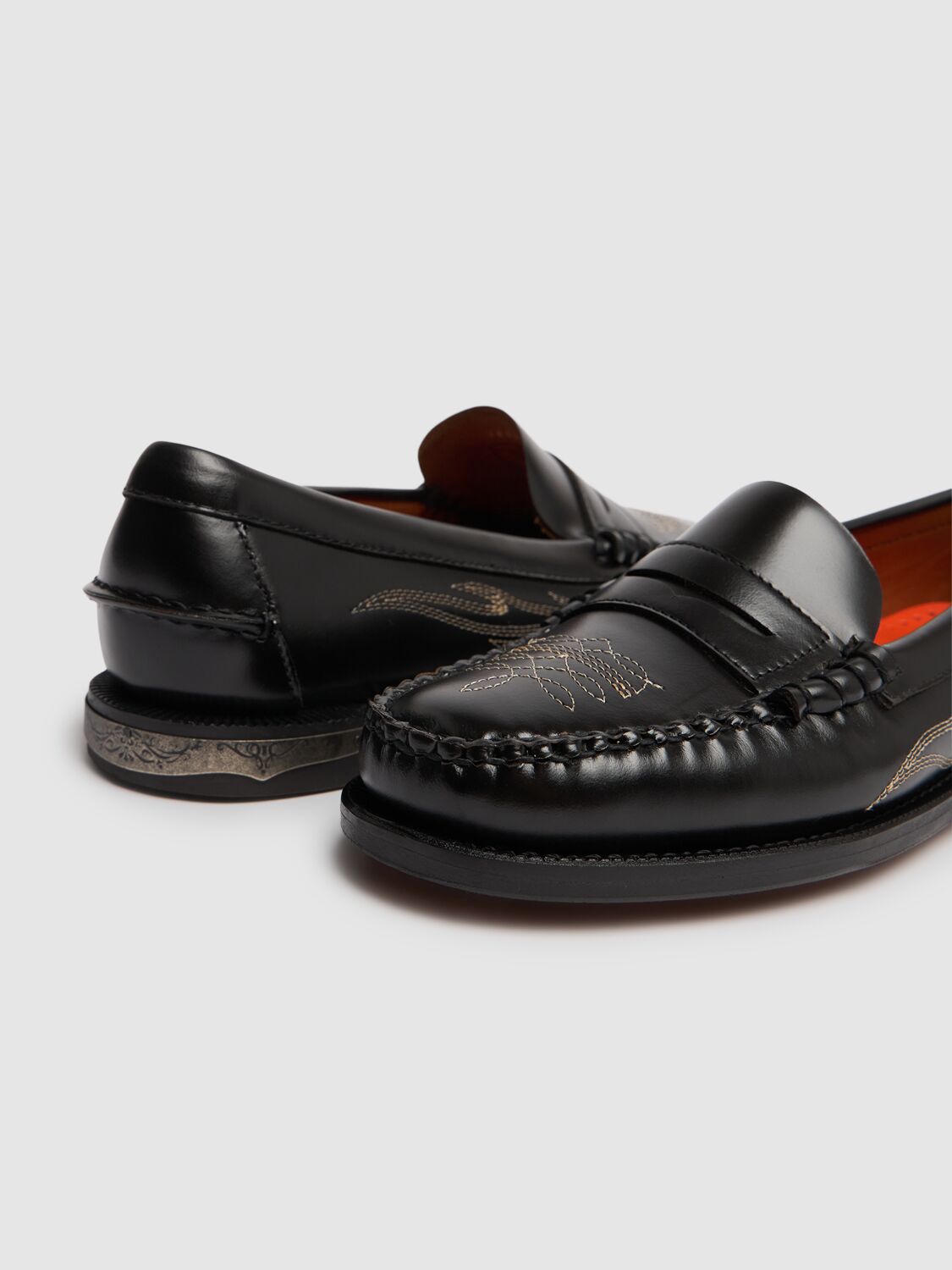 Shop Sebago 20mm Dan El Paso Leather Loafers In Black