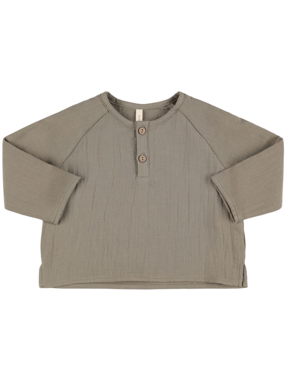 Quincy Mae Organic Cotton Long Sleeve T-shirt In Grey