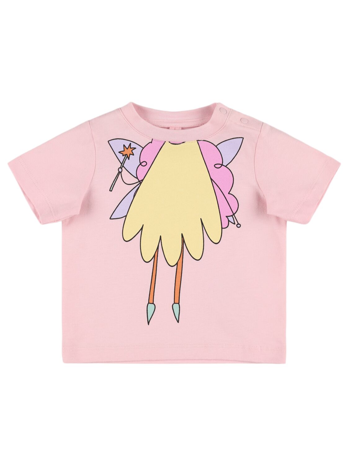 Stella Mccartney Printed Cotton Jersey T-shirt In Pink