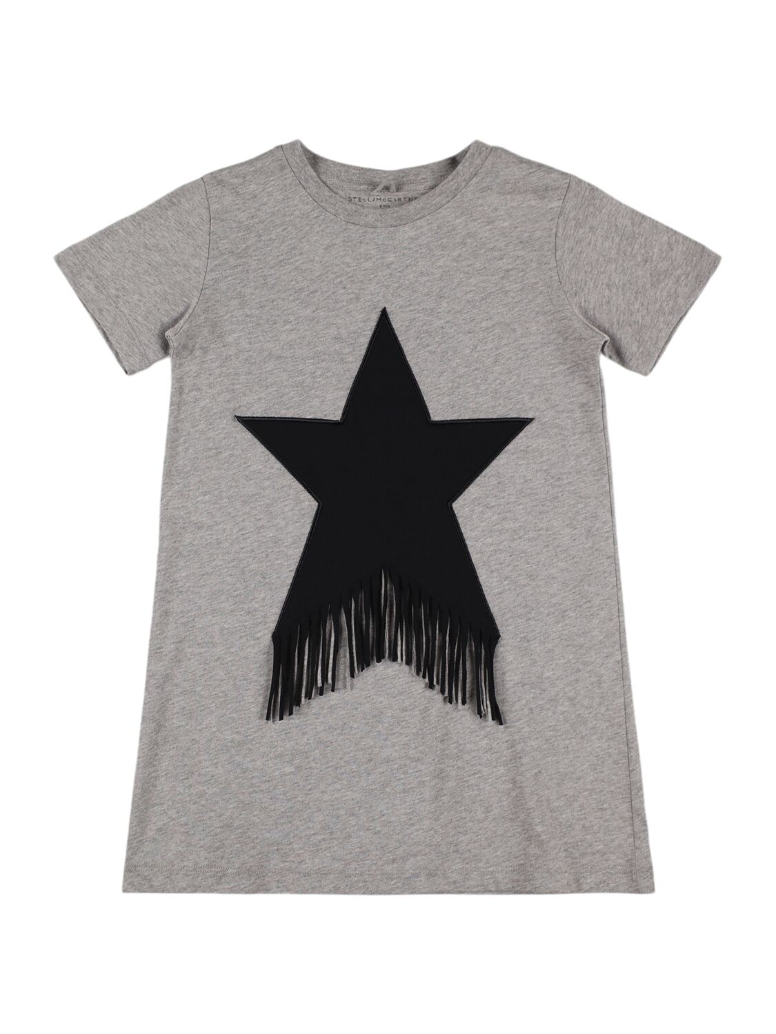 Stella Mccartney Star Patch Cotton Jersey Dress In Grey