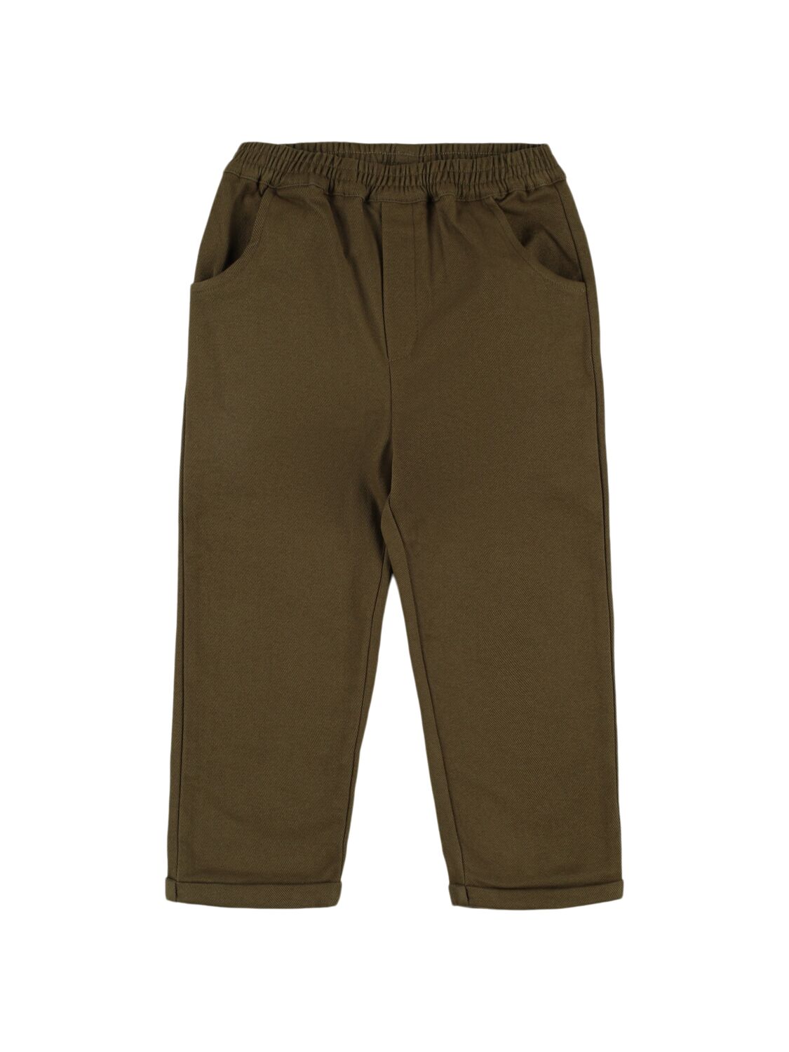 Donsje Stretch Cotton Pants In Military Green