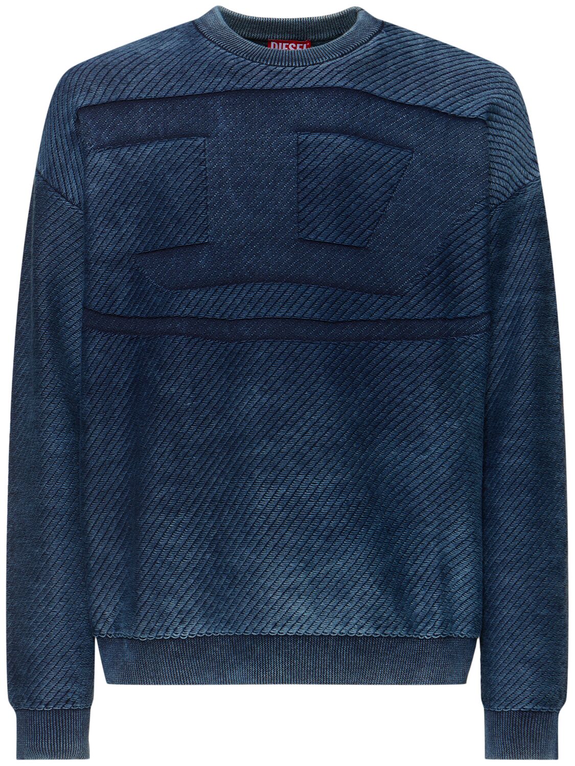 Diesel K-klevery Logo Knit Crewneck Sweater In Blue