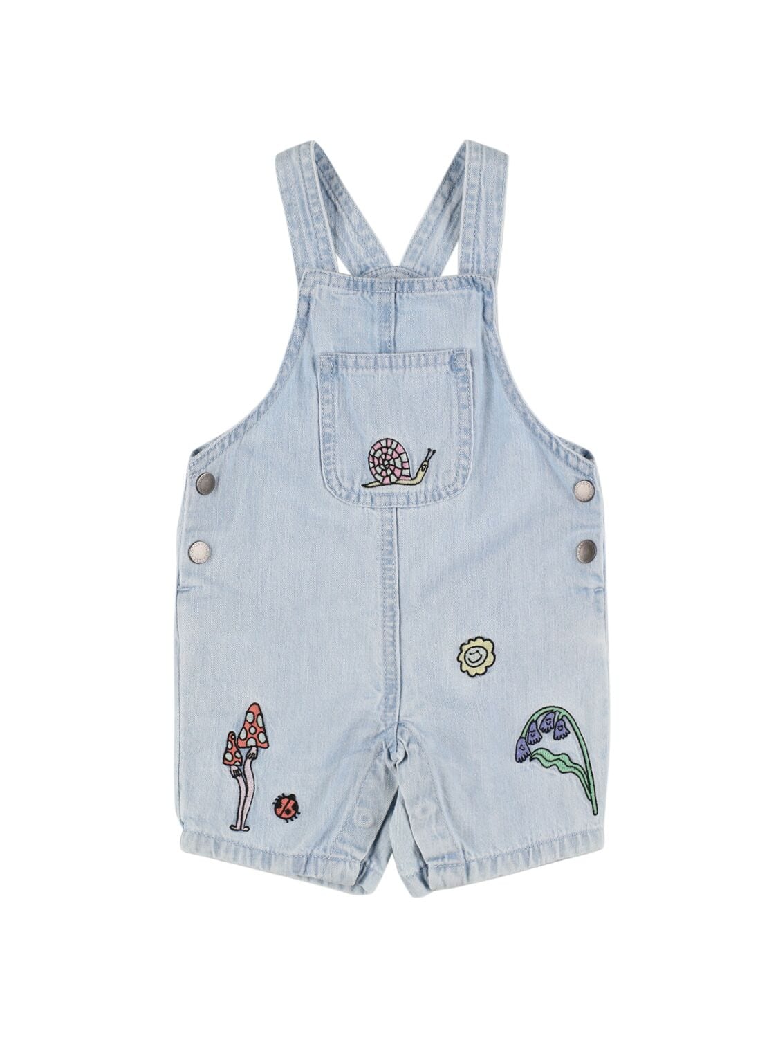 Embroidered Cotton Gabardine Overalls