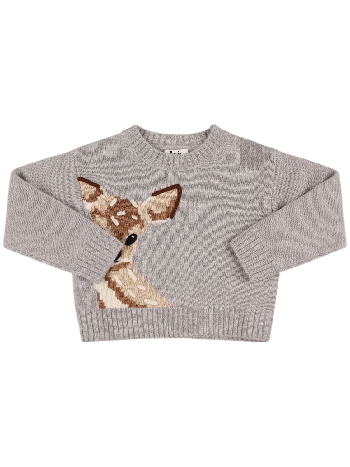 Il Gufo Kids' Wool Knit Sweater In Grey