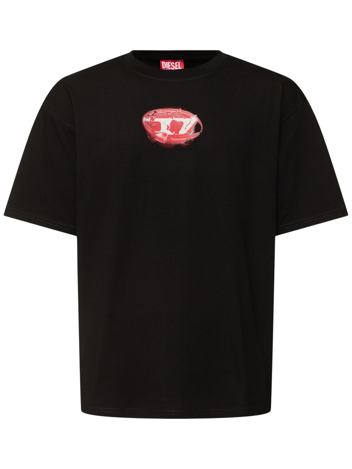 Shop Diesel Printed Logo T-shirt In Black