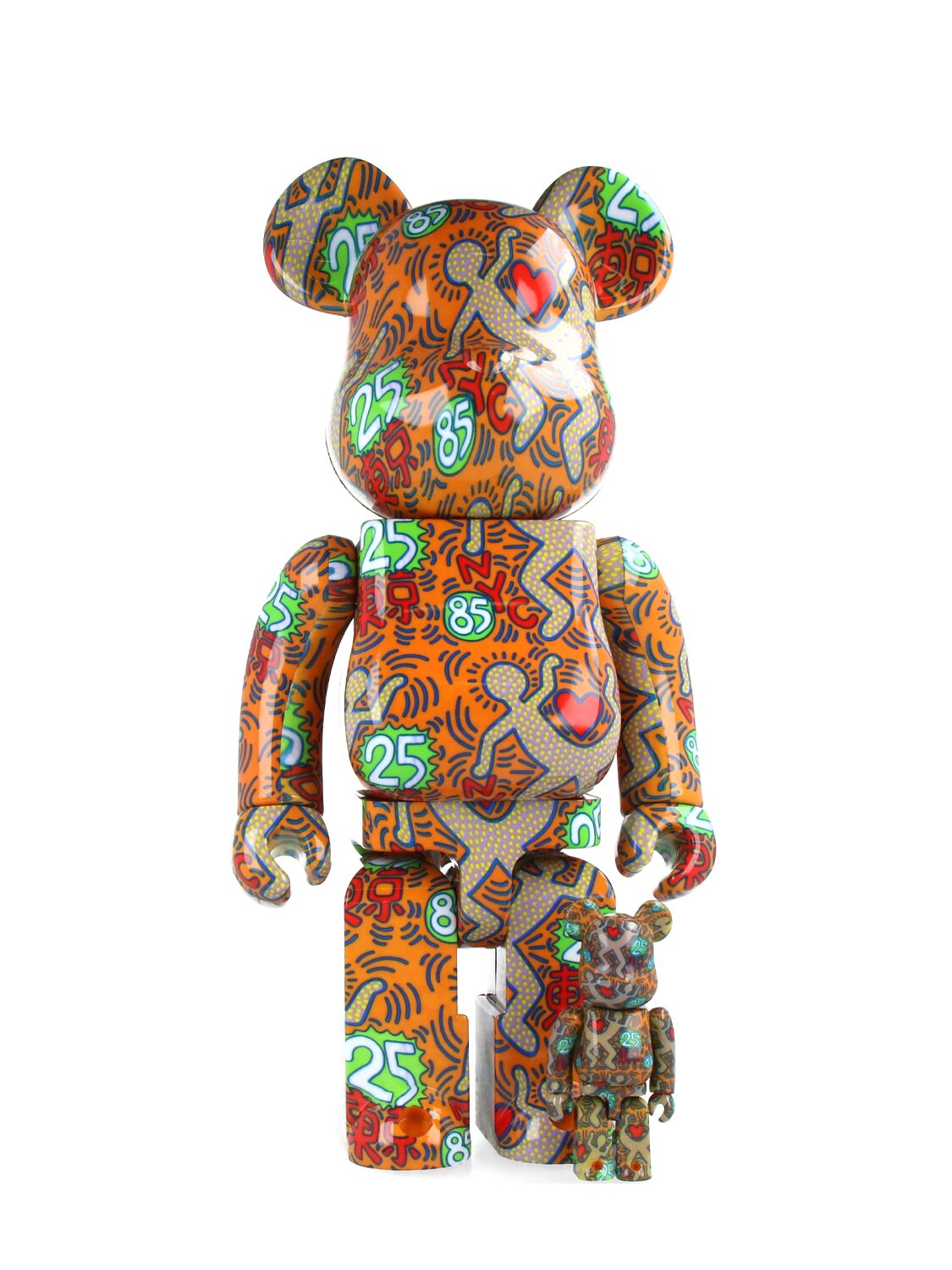 Medicom Toy Bearbrick 100+400% Keith Haring Special In Orange