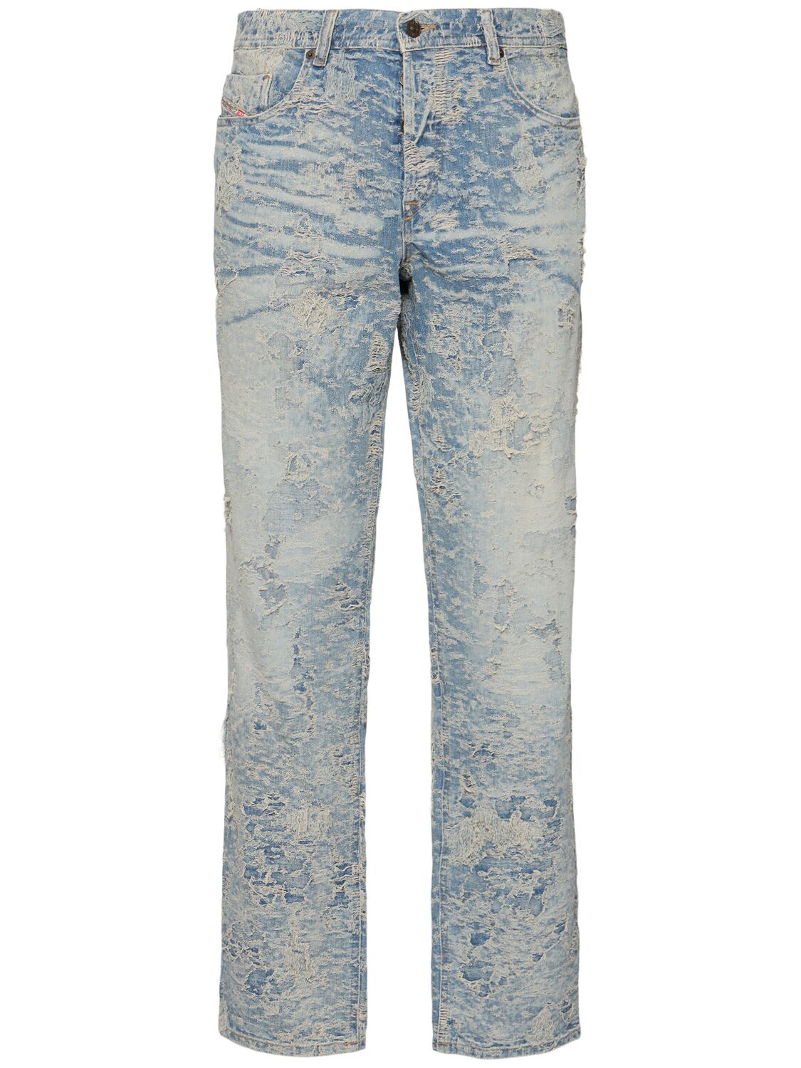 Shop Diesel 2023 D-finitive-fsf1 Distressed Jeans In Light Blue