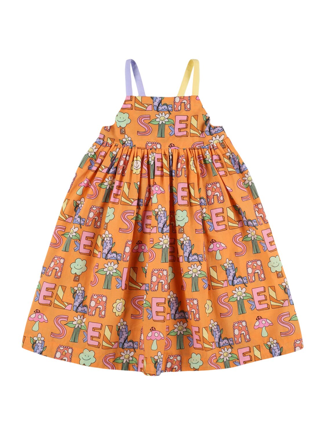 Stella Mccartney Printed Cotton Voile Dress In Orange/multi
