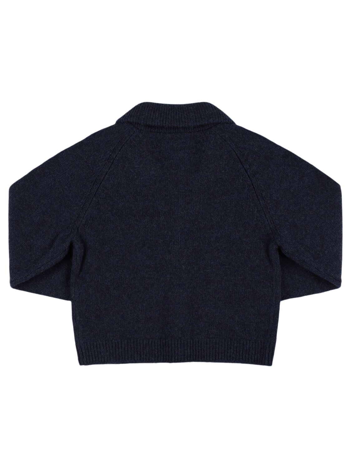 Shop Donsje Wool Knit Cardigan In Dark Blue