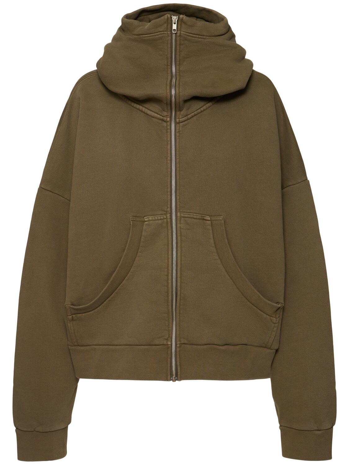 Entire Studios Full Zip Cotton Hoodie In Brown