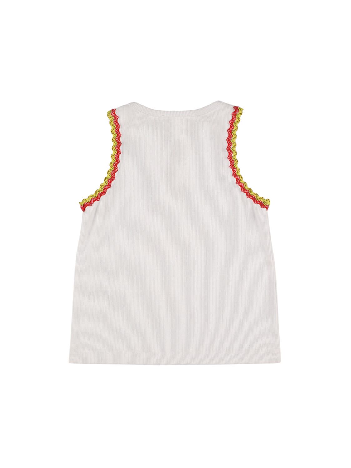 Msgm Cotton Jersey Logo & Profile Tank Top In White